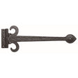 This is an image of a Ludlow - Sword Hinge 348mm - Black Antique that is availble to order from T.H Wiggans Architectural Ironmongery in in Kendal.