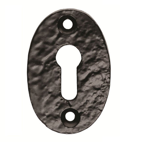 This is an image of Ludlow - Oval Shape Escutcheon - Black Antique available to order from T.H Wiggans Architectural Ironmongery in Kendal, quick delivery and discounted prices.