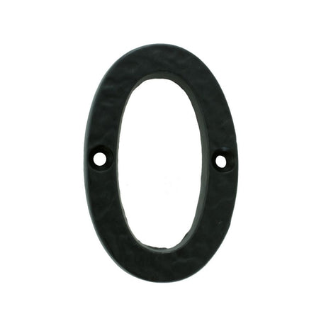 This is an image of Ludlow - Numeral 0 (Face Fix) - Black Antique available to order from T.H Wiggans Architectural Ironmongery in Kendal, quick delivery and discounted prices.