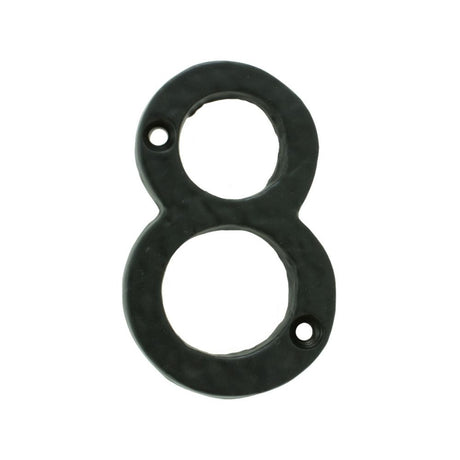This is an image of Ludlow - Numeral 8 (Face Fix) - Black Antique available to order from T.H Wiggans Architectural Ironmongery in Kendal, quick delivery and discounted prices.
