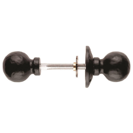 This is an image of Ludlow - Ball Rim Knob Furniture - Black Antique available to order from T.H Wiggans Architectural Ironmongery in Kendal, quick delivery and discounted prices.