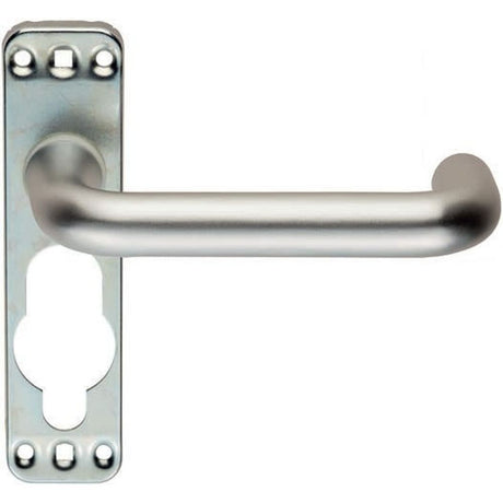 This is an image of Eurospec - Safety Lever on a Inner Backplate - Satin Anodised Aluminium available to order from T.H Wiggans Architectural Ironmongery in Kendal, quick delivery and discounted prices.