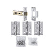 This is an image of Carlisle Brass - Hinge & Latch Pack - Polished Chrome available to order from T.H Wiggans Architectural Ironmongery in Kendal, quick delivery and discounted prices.