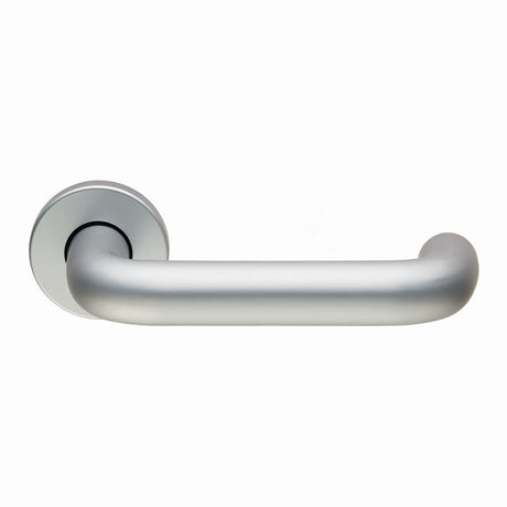 This is an image of Eurospec - Safety Lever on Sprung Rose - Satin Anodised Aluminium available to order from T.H Wiggans Architectural Ironmongery in Kendal, quick delivery and discounted prices.