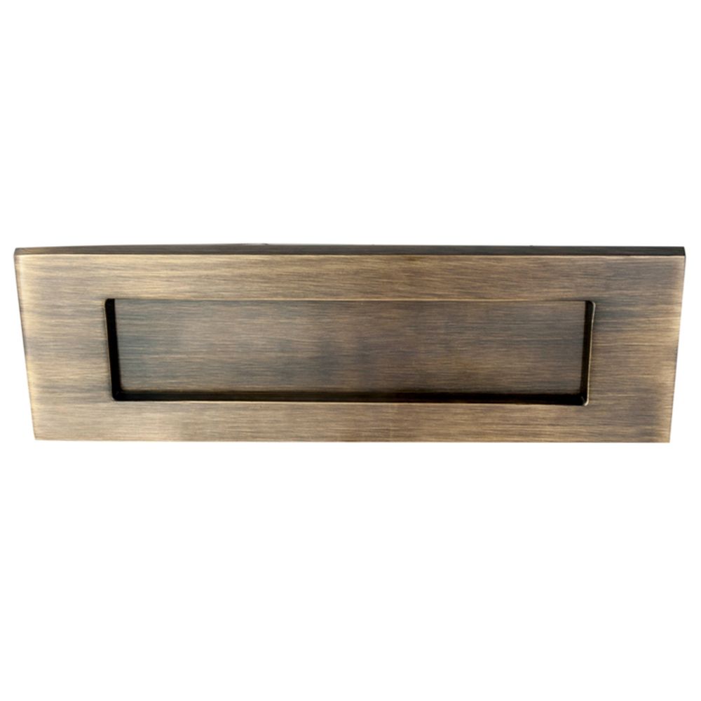 This is an image of Carlisle Brass - Plain Letter Plate 255 x 80mm - Florentine Bronze available to order from T.H Wiggans Architectural Ironmongery in Kendal, quick delivery and discounted prices.