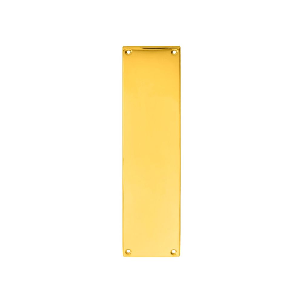 This is an image of Carlisle Brass - Plain Finger Plate 295 x 73mm - Polished Brass available to order from T.H Wiggans Architectural Ironmongery in Kendal, quick delivery and discounted prices.