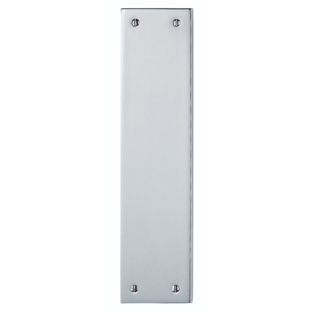This is an image of Carlisle Brass - Plain Finger Plate 295 x 73mm - Polished Chrome available to order from T.H Wiggans Architectural Ironmongery in Kendal, quick delivery and discounted prices.