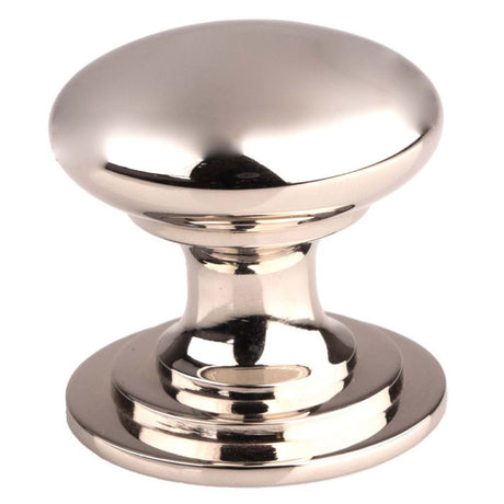 This is an image of a FTD - Victorian Cupboard Knob 25mm - Polished Nickel that is availble to order from T.H Wiggans Architectural Ironmongery in Kendal in Kendal.
