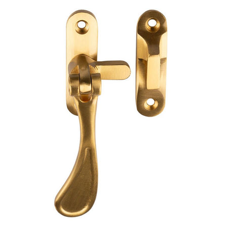 This is an image of a Carlisle Brass - Casement Fastener Reversible - Satin Brass that is availble to order from T.H Wiggans Architectural Ironmongery in Kendal in Kendal.