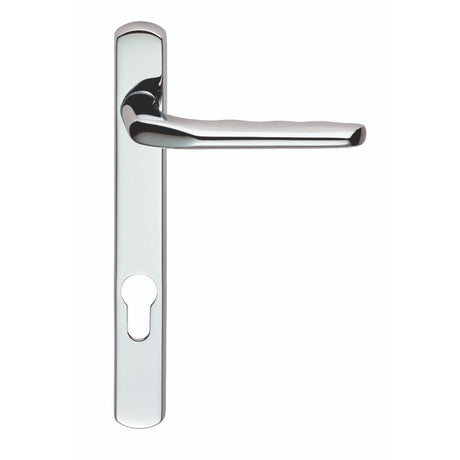 This is an image of Carlisle Brass - Narrow Plate with Straight Lever 92mm c/c - Polished Chrome available to order from T.H Wiggans Architectural Ironmongery in Kendal, quick delivery and discounted prices.