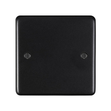 This is an image showing Eurolite Stainless Steel Single Blank Plate - Matt Black (With Black Trim) mb1b available to order from T.H. Wiggans Ironmongery in Kendal, quick delivery and discounted prices.