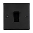 This is an image showing Eurolite Stainless Steel 1 Gang Switch - Matt Black (With Black Trim) mb1swb available to order from T.H. Wiggans Ironmongery in Kendal, quick delivery and discounted prices.