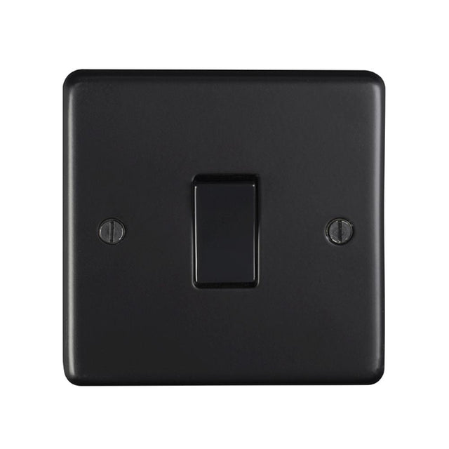 This is an image showing Eurolite Stainless Steel 20Amp Switch - Matt Black (With Black Trim) mb20aswb available to order from T.H. Wiggans Ironmongery in Kendal, quick delivery and discounted prices.