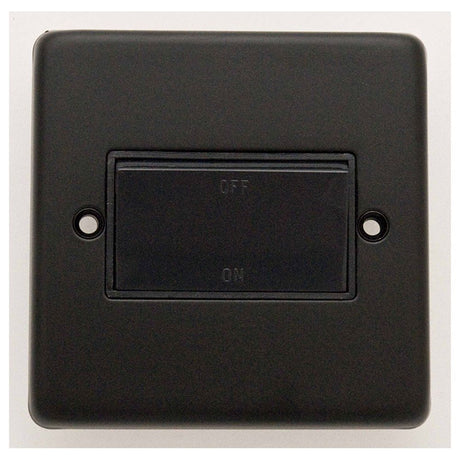 This is an image showing Eurolite Stainless Steel Fan Switch - Matt Black (With Black Trim) mbfswb available to order from T.H. Wiggans Ironmongery in Kendal, quick delivery and discounted prices.