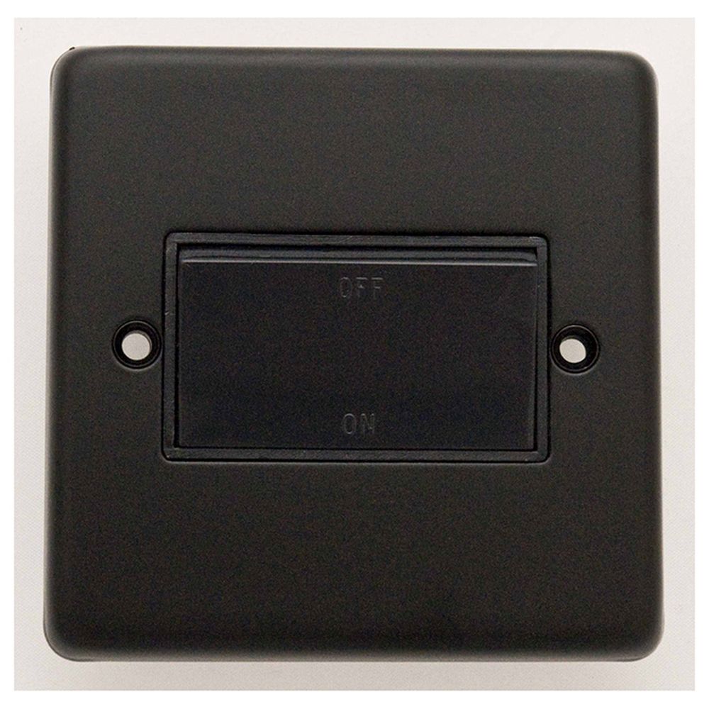 This is an image showing Eurolite Stainless Steel Fan Switch - Matt Black (With Black Trim) mbfswb available to order from T.H. Wiggans Ironmongery in Kendal, quick delivery and discounted prices.