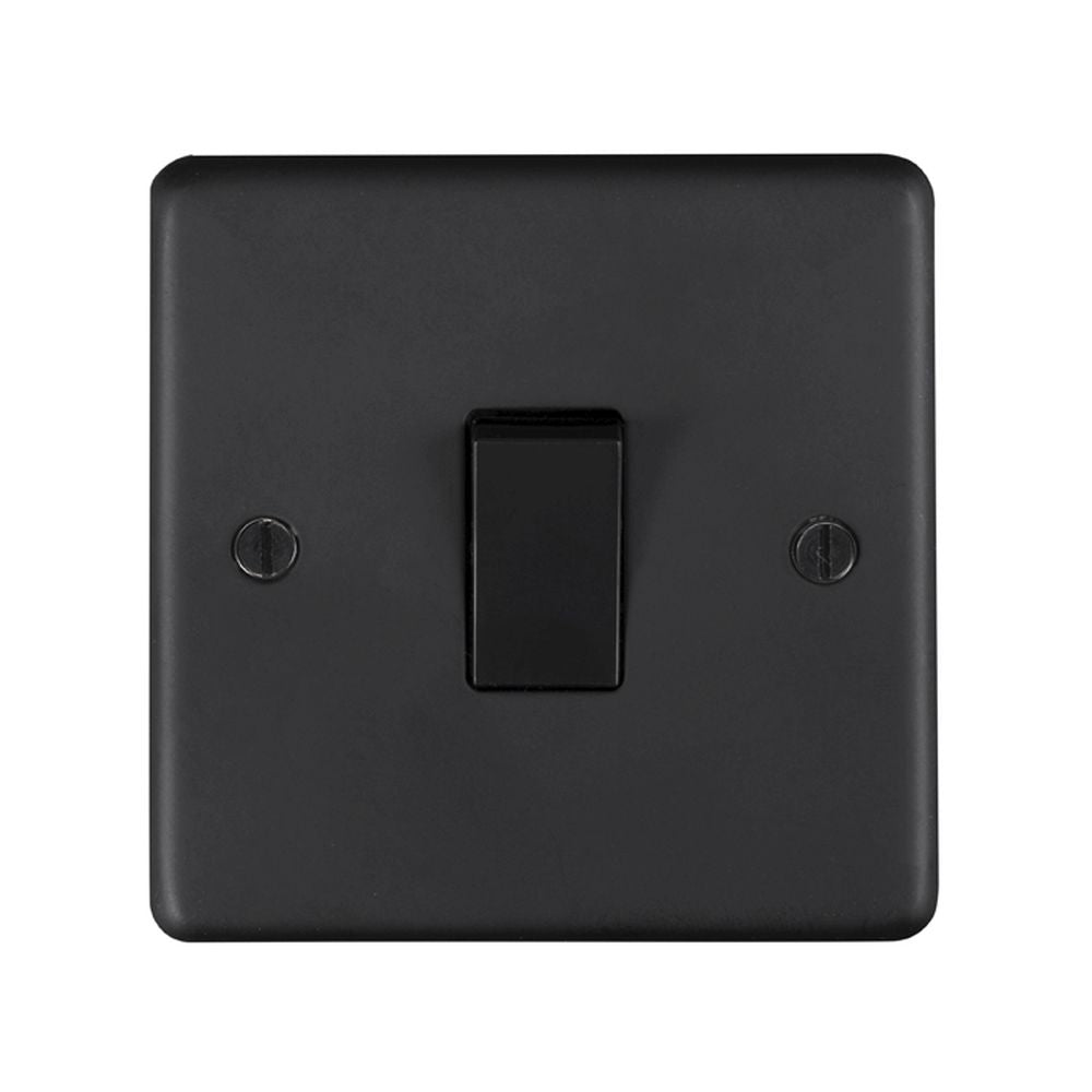 This is an image showing Eurolite Stainless Steel Intermediate Switch - Matt Black (With Black Trim) mbintb available to order from T.H. Wiggans Ironmongery in Kendal, quick delivery and discounted prices.