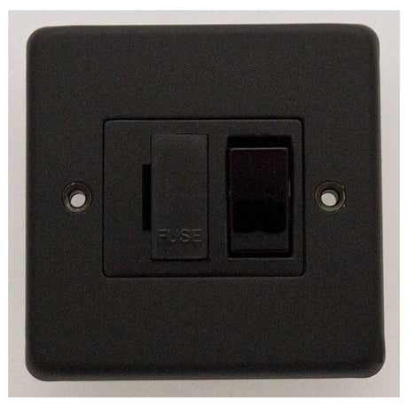 This is an image showing Eurolite Stainless steel Switched Fuse Spur - Matt Black (With Black Trim) mbswfb available to order from T.H. Wiggans Ironmongery in Kendal, quick delivery and discounted prices.