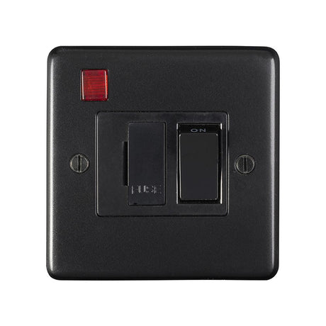 This is an image showing Eurolite Stainless Steel Switched Fuse Spur - Matt Black (With Black Trim) mbswfnb available to order from T.H. Wiggans Ironmongery in Kendal, quick delivery and discounted prices.