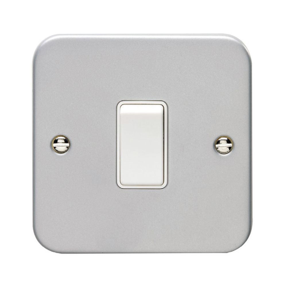 This is an image showing Eurolite Metal Clad 1 Gang Switch - Metal Clad mc1sww available to order from T.H. Wiggans Ironmongery in Kendal, quick delivery and discounted prices.