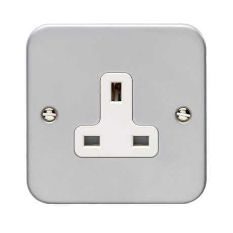 This is an image showing Eurolite Metal Clad 1 Gang Unswitched Socket - Metal Clad mc1usow available to order from T.H. Wiggans Ironmongery in Kendal, quick delivery and discounted prices.