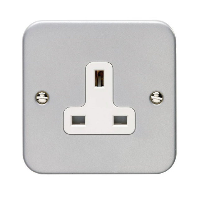 This is an image showing Eurolite Metal Clad 1 Gang Unswitched Socket - Metal Clad mc1usow available to order from T.H. Wiggans Ironmongery in Kendal, quick delivery and discounted prices.
