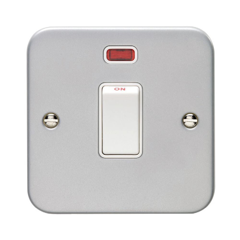 This is an image showing Eurolite Metal Clad 20Amp Switch with Neon Indicator - Metal Clad mc20aswnw available to order from T.H. Wiggans Ironmongery in Kendal, quick delivery and discounted prices.