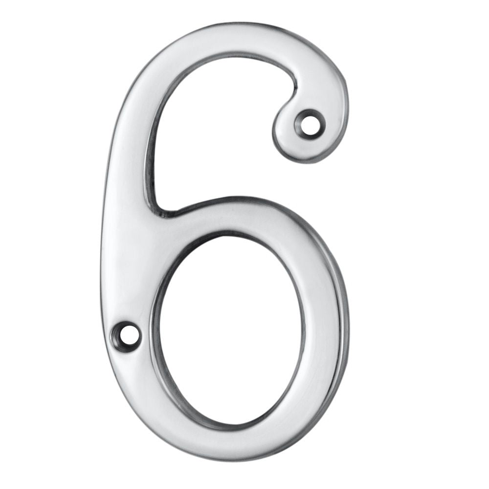 This is an image of Carlisle Brass - Numerals (0-9) Number 6/9 - Polished Chrome available to order from T.H Wiggans Architectural Ironmongery in Kendal, quick delivery and discounted prices.