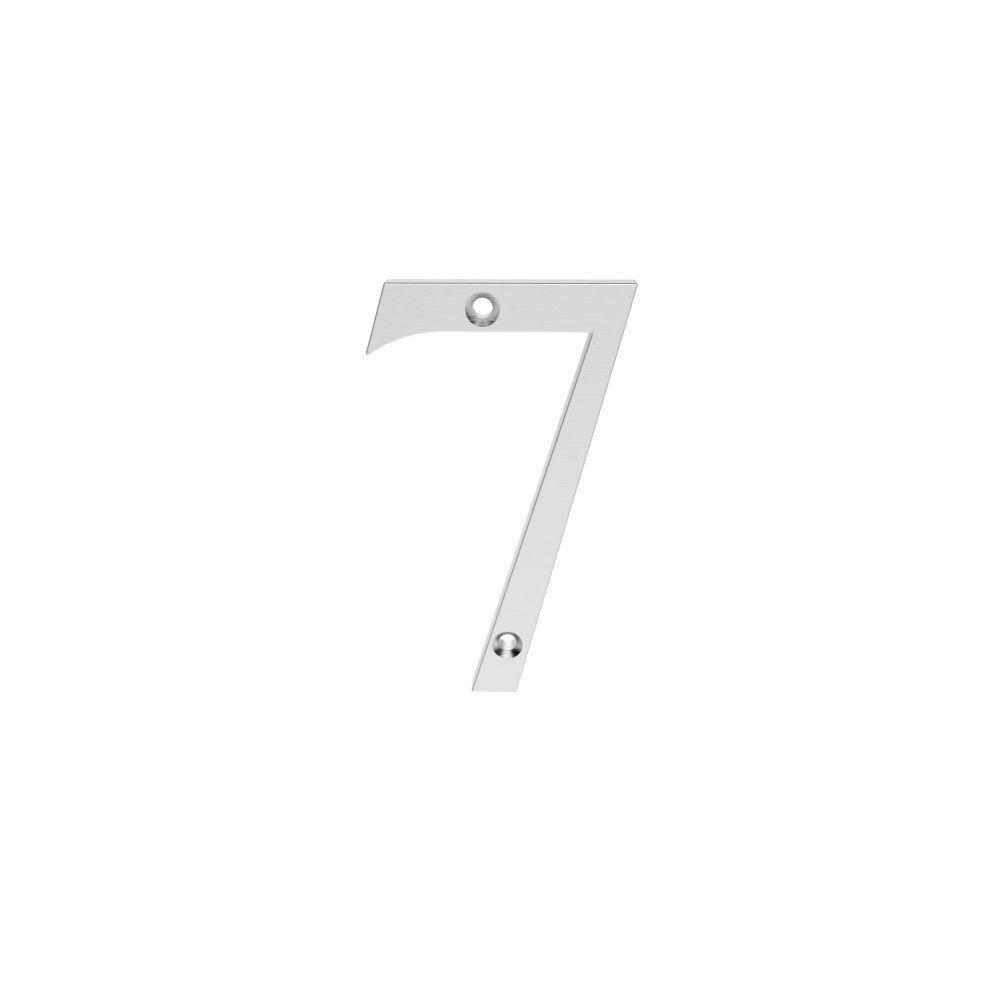 This is an image of Carlisle Brass - Numerals (0-9) Number 7 - Satin Chrome available to order from T.H Wiggans Architectural Ironmongery in Kendal, quick delivery and discounted prices.