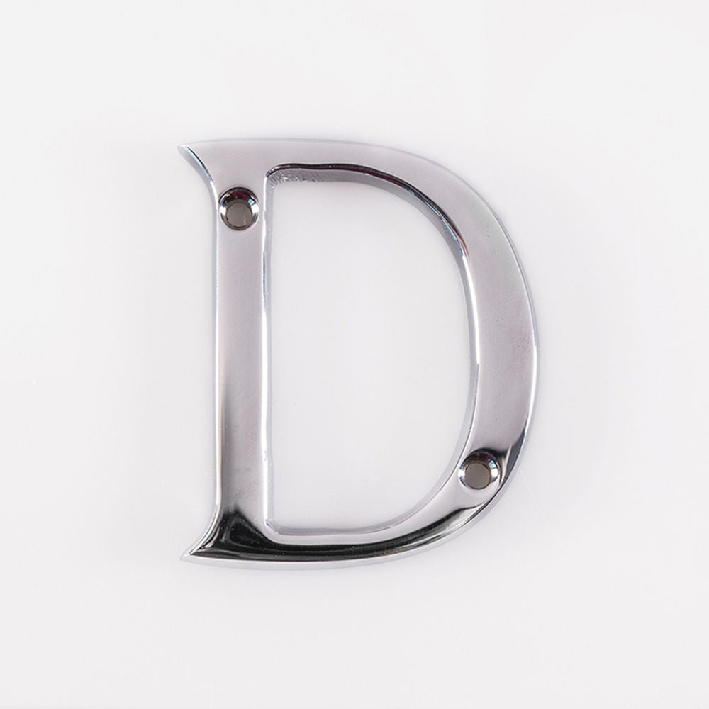 This is an image of Carlisle Brass - Letter D - Polished Chrome available to order from T.H Wiggans Architectural Ironmongery in Kendal, quick delivery and discounted prices.