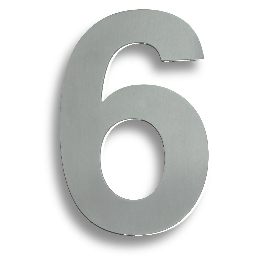 This is an image of Eurospec - Stainless Steel 7" Numerals (0-9) (Number 6/9) - Bright Stainless Ste available to order from T.H Wiggans Architectural Ironmongery in Kendal, quick delivery and discounted prices.