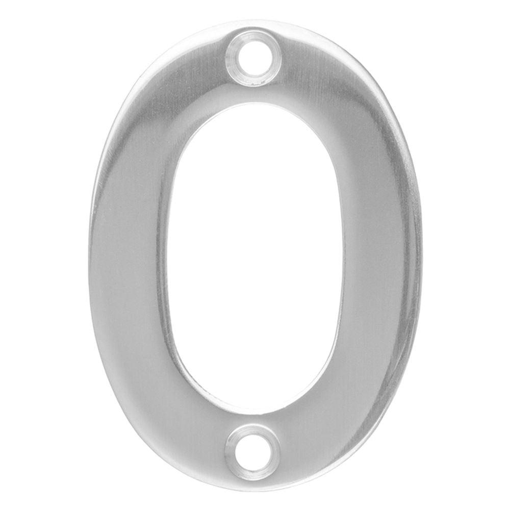 This is an image of Eurospec - Numerals Number 0 - Bright Stainless Steel available to order from T.H Wiggans Architectural Ironmongery in Kendal, quick delivery and discounted prices.