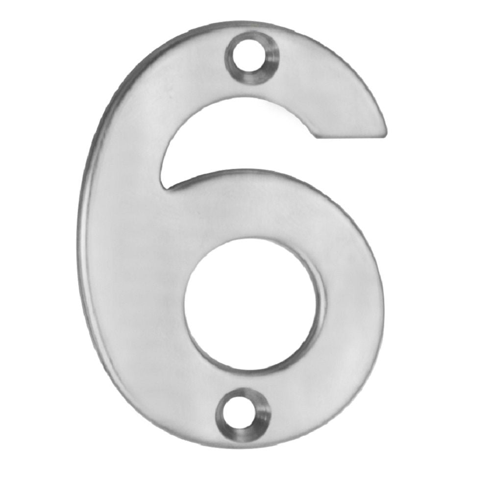 This is an image of Eurospec - Numerals Number 6/9 - Satin Stainless Steel available to order from T.H Wiggans Architectural Ironmongery in Kendal, quick delivery and discounted prices.