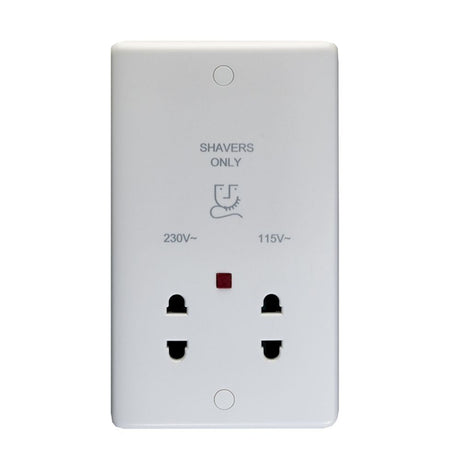 This is an image showing Eurolite Enhance White Plastic Shaver Socket - White pl4581 available to order from T.H. Wiggans Ironmongery in Kendal, quick delivery and discounted prices.