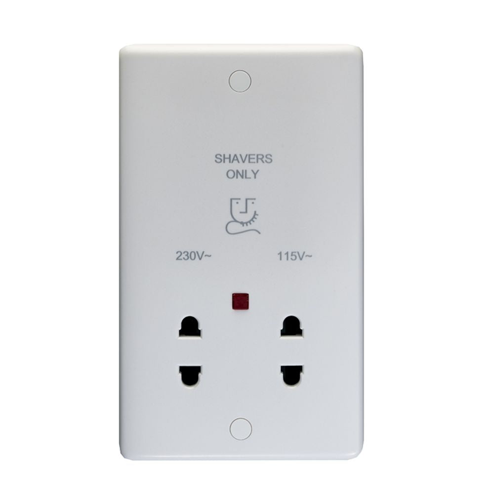 This is an image showing Eurolite Enhance White Plastic Shaver Socket - White pl4581 available to order from T.H. Wiggans Ironmongery in Kendal, quick delivery and discounted prices.