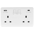 This is an image showing Eurolite Enhance White Plastic Enhance White Plastic 2 Gang Usb C Socket - White (With White Trim) pl4620c available to order from T.H. Wiggans Ironmongery in Kendal, quick delivery and discounted prices.