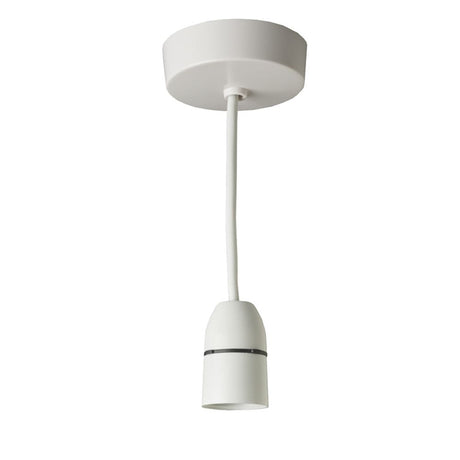 This is an image showing Eurolite Enhance White Plastic BC PENDANT SHORT SKIRT 6INCH - White pl618b22 available to order from T.H. Wiggans Ironmongery in Kendal, quick delivery and discounted prices.