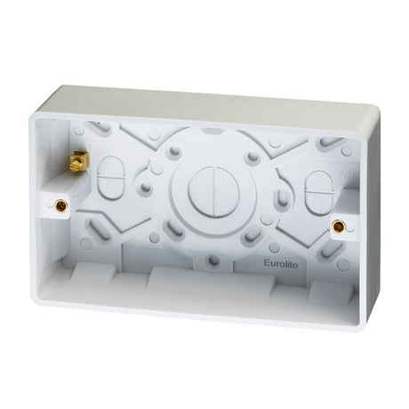 This is an image showing Eurolite Enhance White Plastic Pattress Box - White pl8013 available to order from T.H. Wiggans Ironmongery in Kendal, quick delivery and discounted prices.
