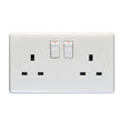 This is an image showing Eurolite Enhance White Plastic 2 Gang Switched Socket Single Pole - White pl4060 available to order from T.H. Wiggans Ironmongery in Kendal, quick delivery and discounted prices.