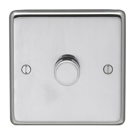This is an image showing Eurolite Stainless Steel 1 Gang Dimmer - Polished Stainless Steel pss1d400 available to order from T.H. Wiggans Ironmongery in Kendal, quick delivery and discounted prices.