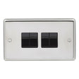 This is an image showing Eurolite Stainless Steel 4 Gang Switch - Polished Stainless Steel available to order from T.H Wiggans Architectural Ironmongery in Kendal, quick delivery and discounted prices.