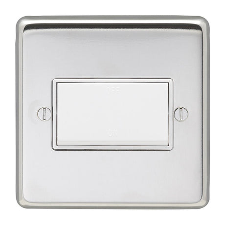 This is an image showing Eurolite Stainless Steel Fan Switch - Polished Stainless Steel (With White Trim) pssfsww available to order from T.H. Wiggans Ironmongery in Kendal, quick delivery and discounted prices.