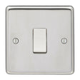 This is an image showing Eurolite Stainless Steel Intermediate Switch - Polished Stainless Steel (With White Trim) pssintw available to order from T.H. Wiggans Ironmongery in Kendal, quick delivery and discounted prices.