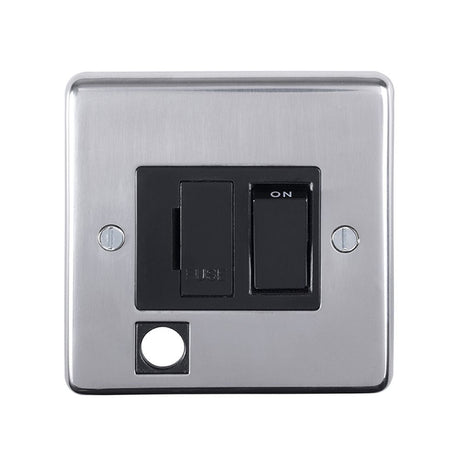 This is an image showing Eurolite Stainless Steel Switched Fuse Spur - Polished Stainless Steel available to order from T.H Wiggans Architectural Ironmongery in Kendal, quick delivery and discounted prices.