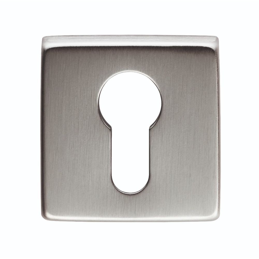 This is an image of Manital - Square Euro Profile Escutcheon - Satin Chrome available to order from T.H Wiggans Architectural Ironmongery in Kendal, quick delivery and discounted prices.