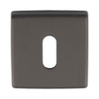 This is an image of a Manital - Square Standard Key Escutcheon - Anthracite qe003ant that is availble to order from T.H Wiggans Ironmongery in Kendal.