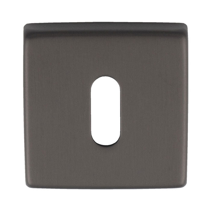 This is an image of a Manital - Square Standard Key Escutcheon - Anthracite qe003ant that is availble to order from T.H Wiggans Ironmongery in Kendal.