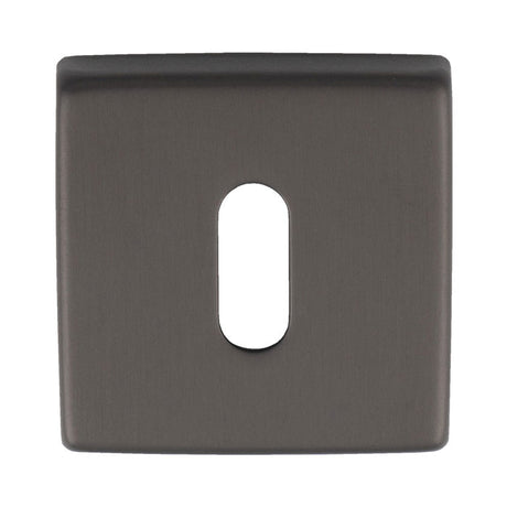 This is an image of a Manital - Square Standard Key Escutcheon - Anthracite qe003ant that is availble to order from T.H Wiggans Ironmongery in Kendal.
