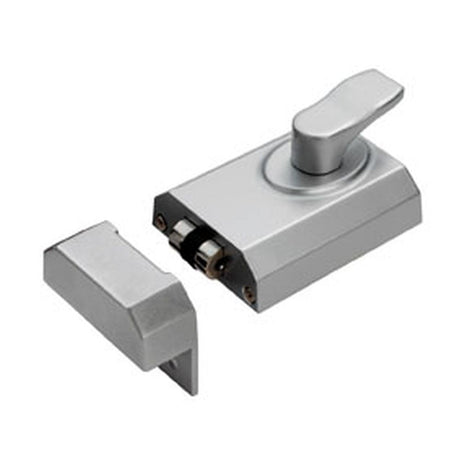 This is an image of a Eurospec - Contract Rim Cylinder Rollerbolt 60mm - Satin Chrome that is availble to order from T.H Wiggans Architectural Ironmongery in Kendal.