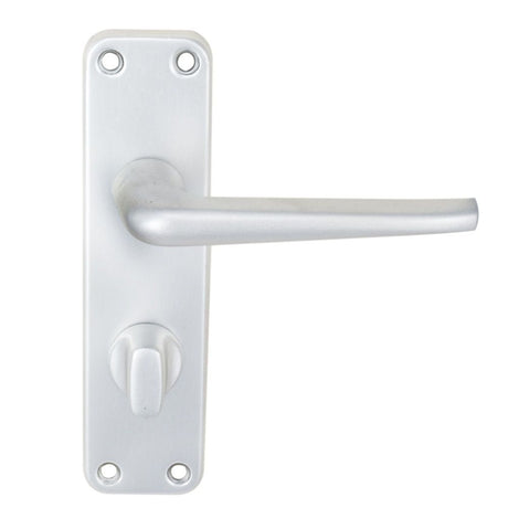This is an image of Eurospec - Aluminium Lever on WC Backplate - Satin Anodised Aluminium available to order from T.H Wiggans Architectural Ironmongery in Kendal, quick delivery and discounted prices.