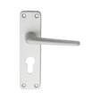 This is an image of Eurospec - Aluminium Lever on Euro Lock Backplate - Satin Anodised Aluminium available to order from T.H Wiggans Architectural Ironmongery in Kendal, quick delivery and discounted prices.